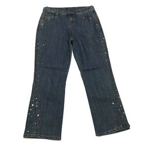 Baccini Women's Denim Blue Jeans ~ Sz 8P ~ Studded